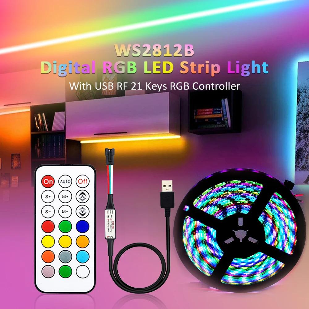 RGB USB LED Ʈ 5050, DC 5V , ּ   IC Ĩ Ʈ,    , äο LED ȼ 144, WS2812B